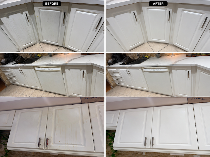 Kitchen cabinets before & after